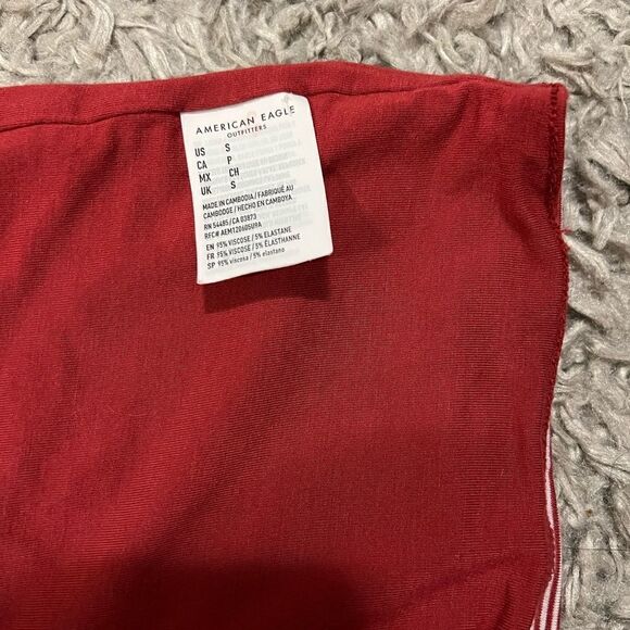 American Eagle Outfitters Striped stapless crop Women Top sz S - Picture 3 of 3
